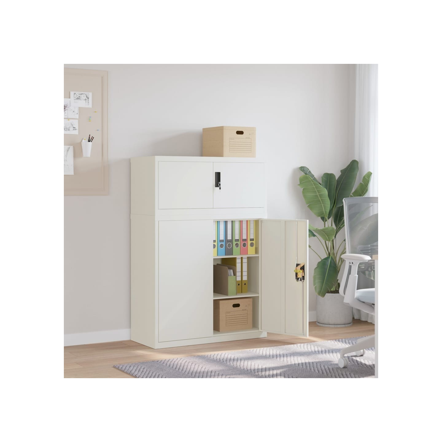 Classeur blanc 90x40x130 cm acier