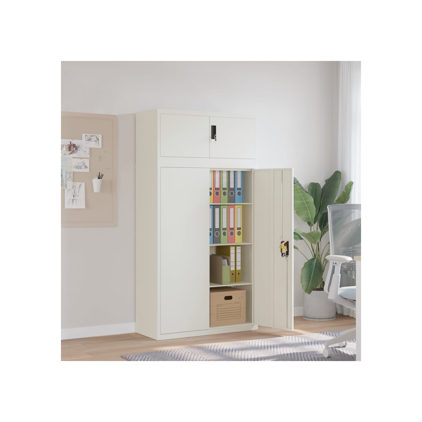 Classeur blanc 90x40x180 cm acier