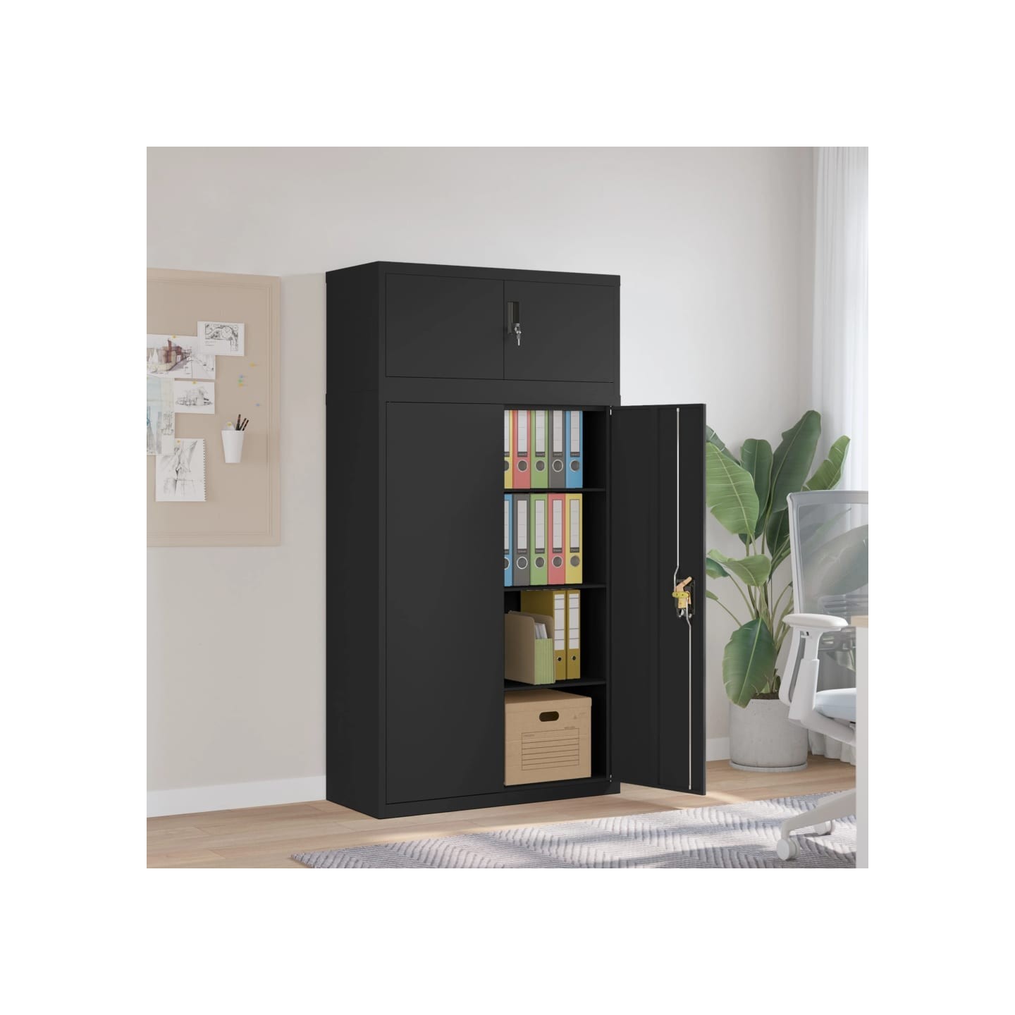 Classeur noir 90x40x180 cm acier