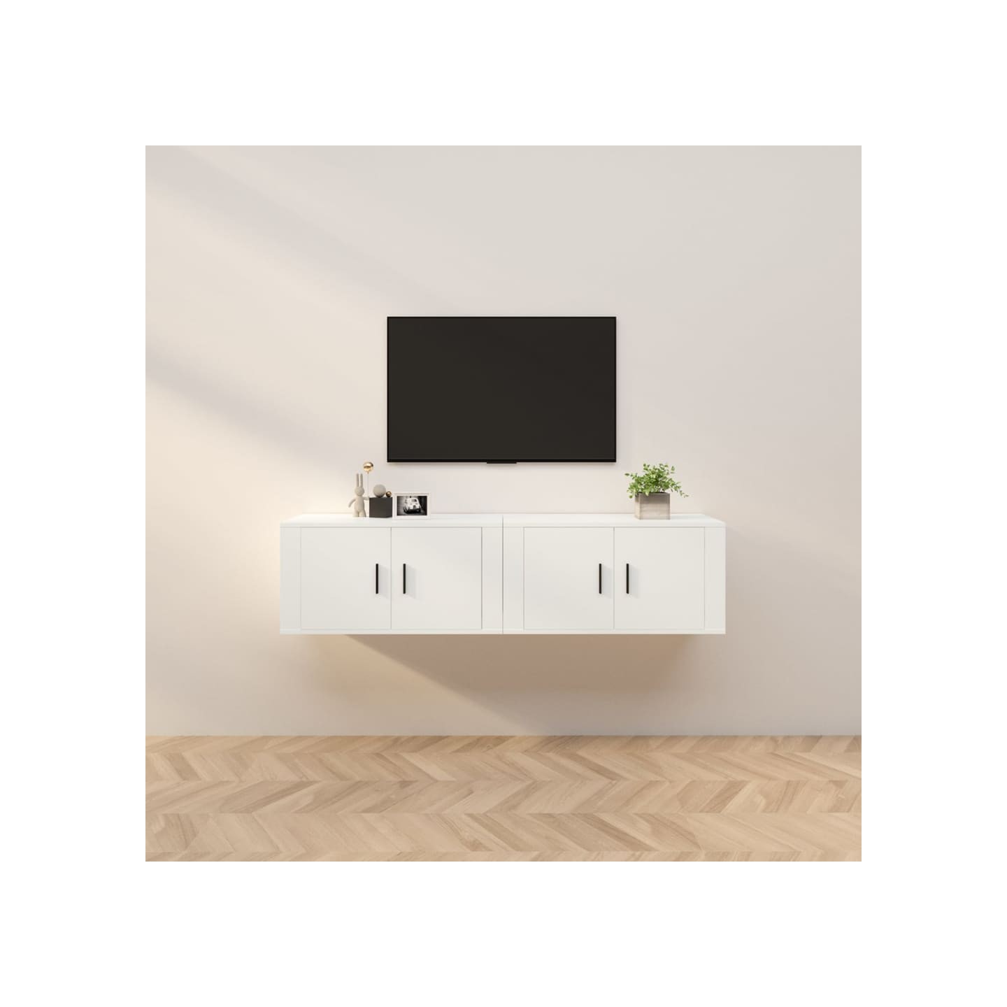 Meubles TV muraux 2 pcs blanc 80x34,5x40 cm