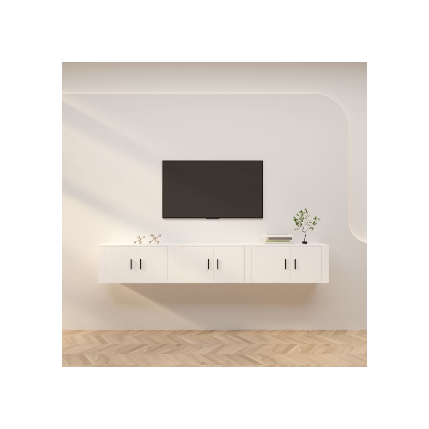 Meubles TV muraux 3 pcs blanc 80x34,5x40 cm