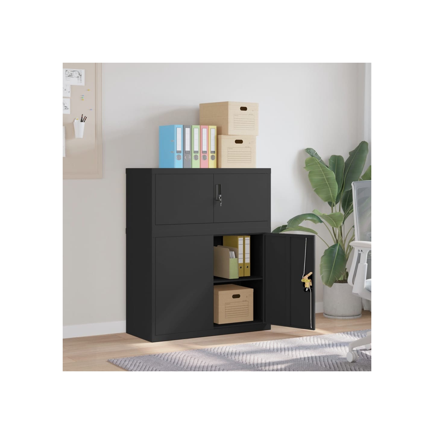 Classeur noir 90x40x110 cm acier