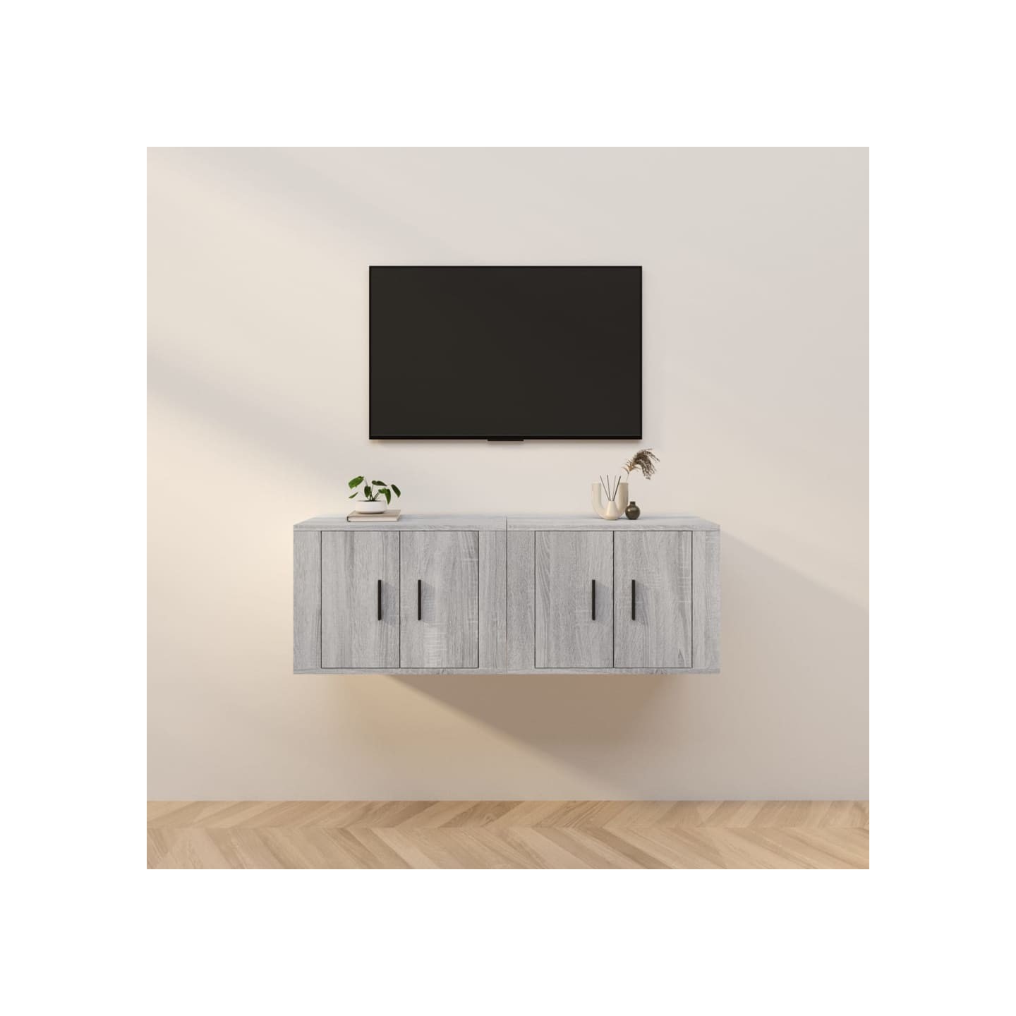 Meubles TV muraux 2 pcs sonoma gris 57x34,5x40 cm