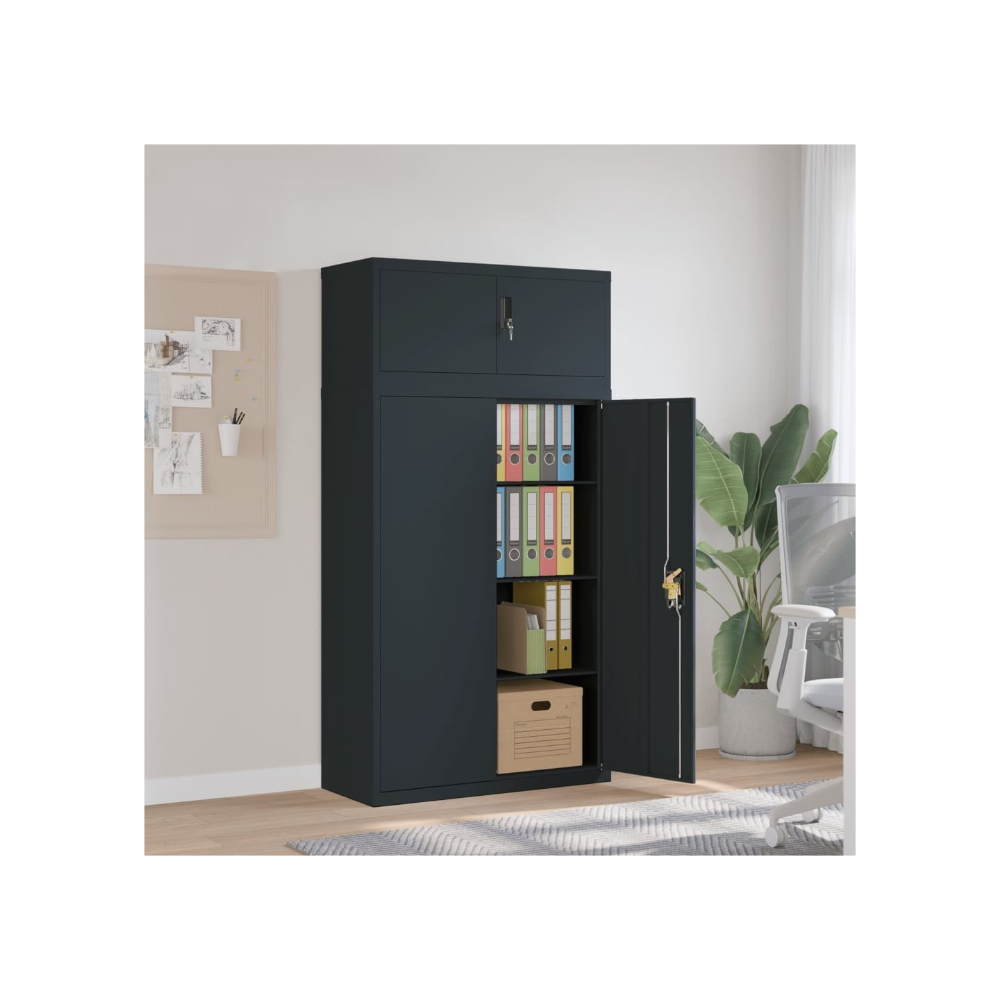 Classeur anthracite 90x40x180 cm Acier