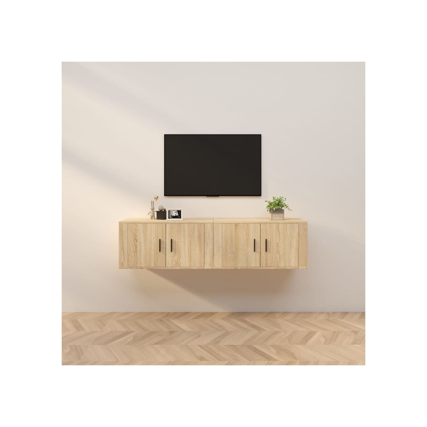 Meubles TV muraux 2 pcs chêne sonoma 80x34,5x40 cm