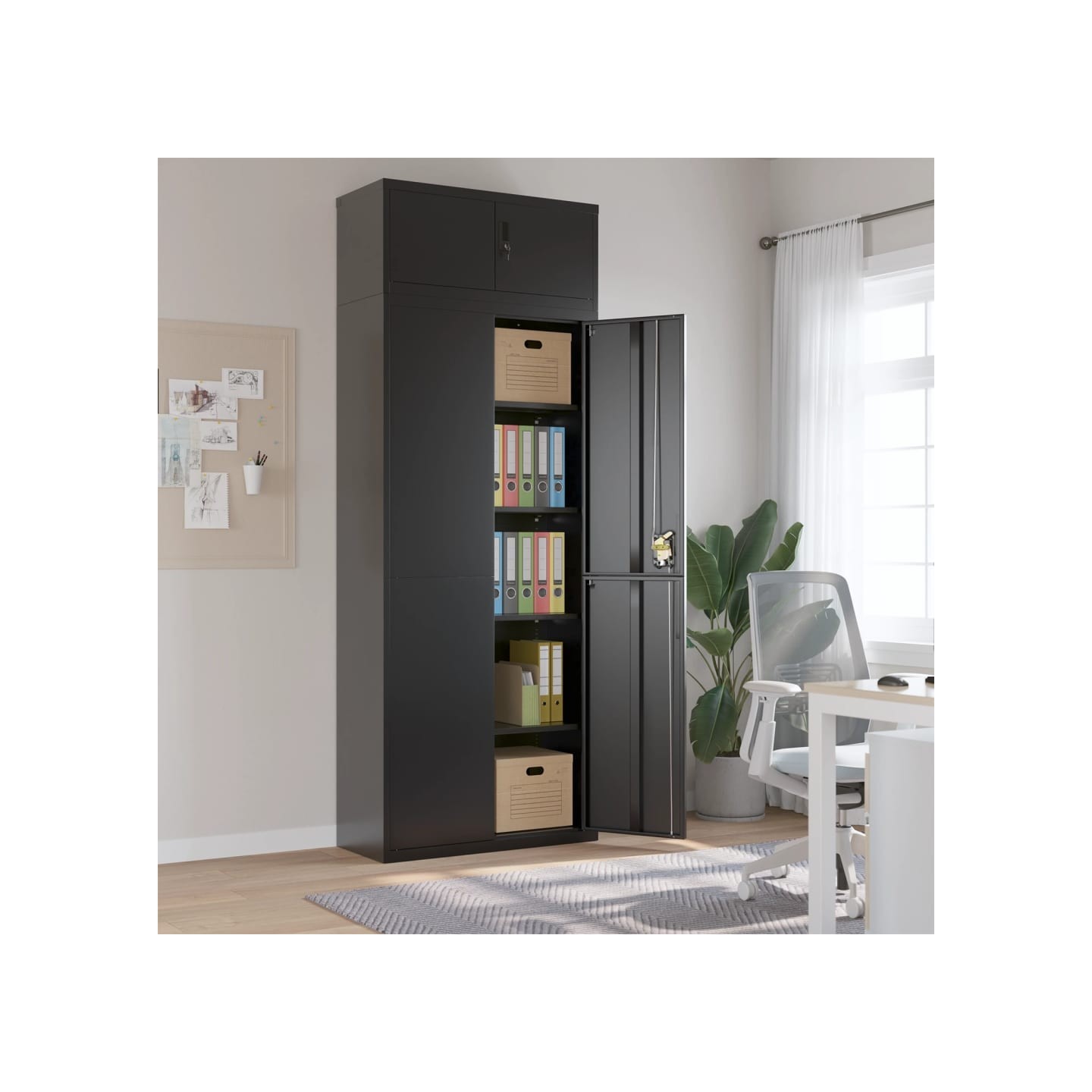 Classeur noir 90x40x240 cm acier