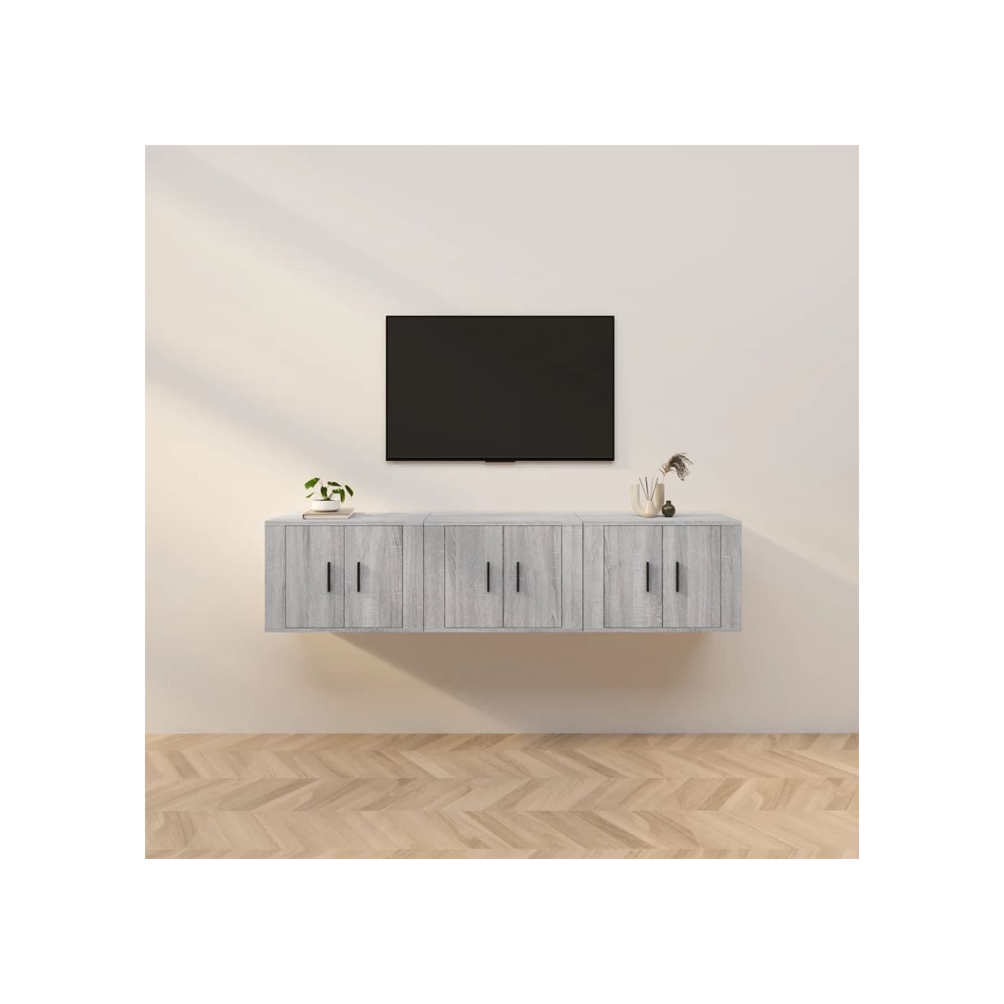Meubles TV muraux 3 pcs sonoma gris 57x34,5x40 cm