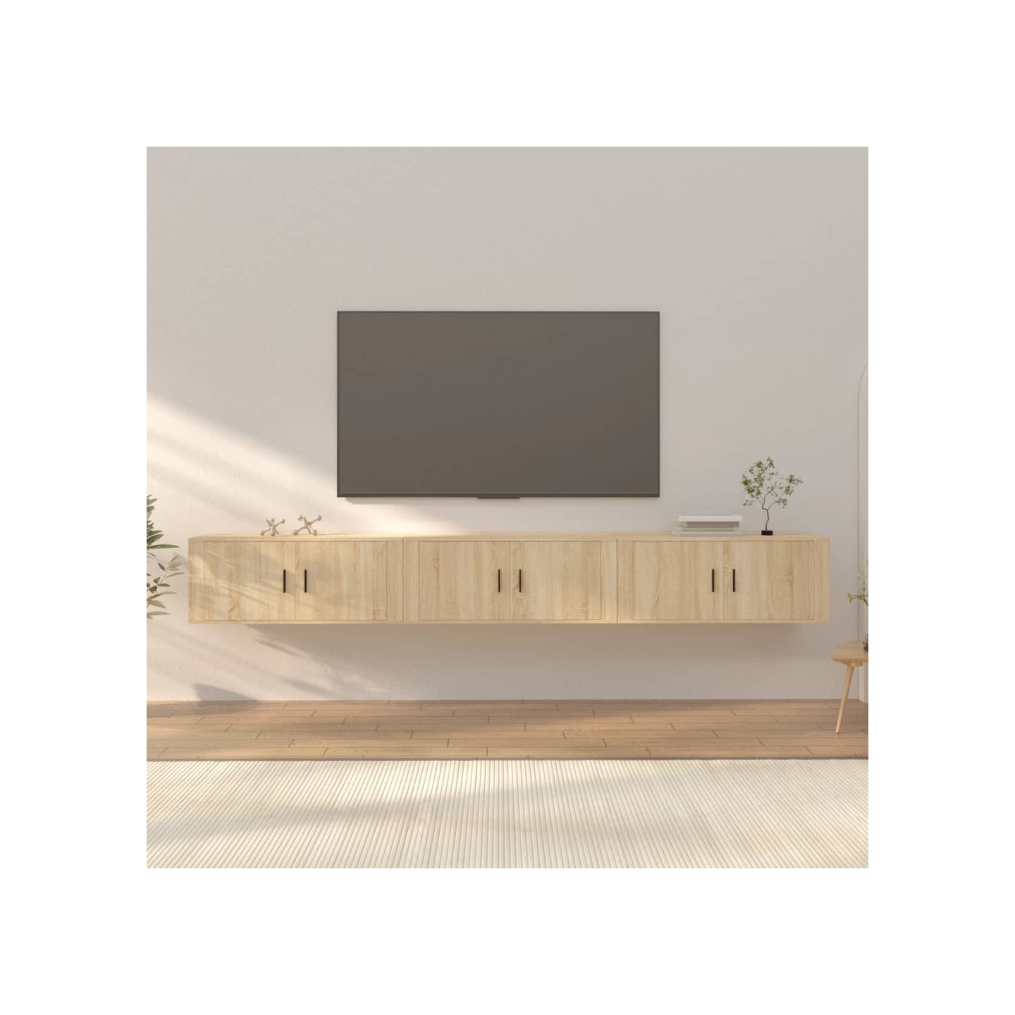 Meubles TV muraux 3 pcs chêne sonoma 100x34,5x40 cm