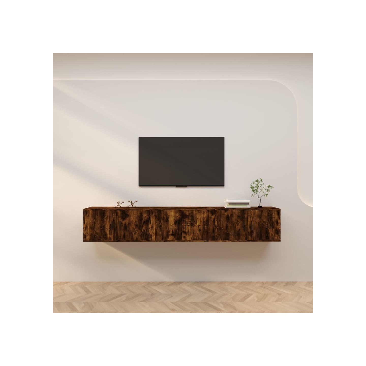 Meubles TV muraux 3 pcs chêne fumé 80x34,5x40 cm
