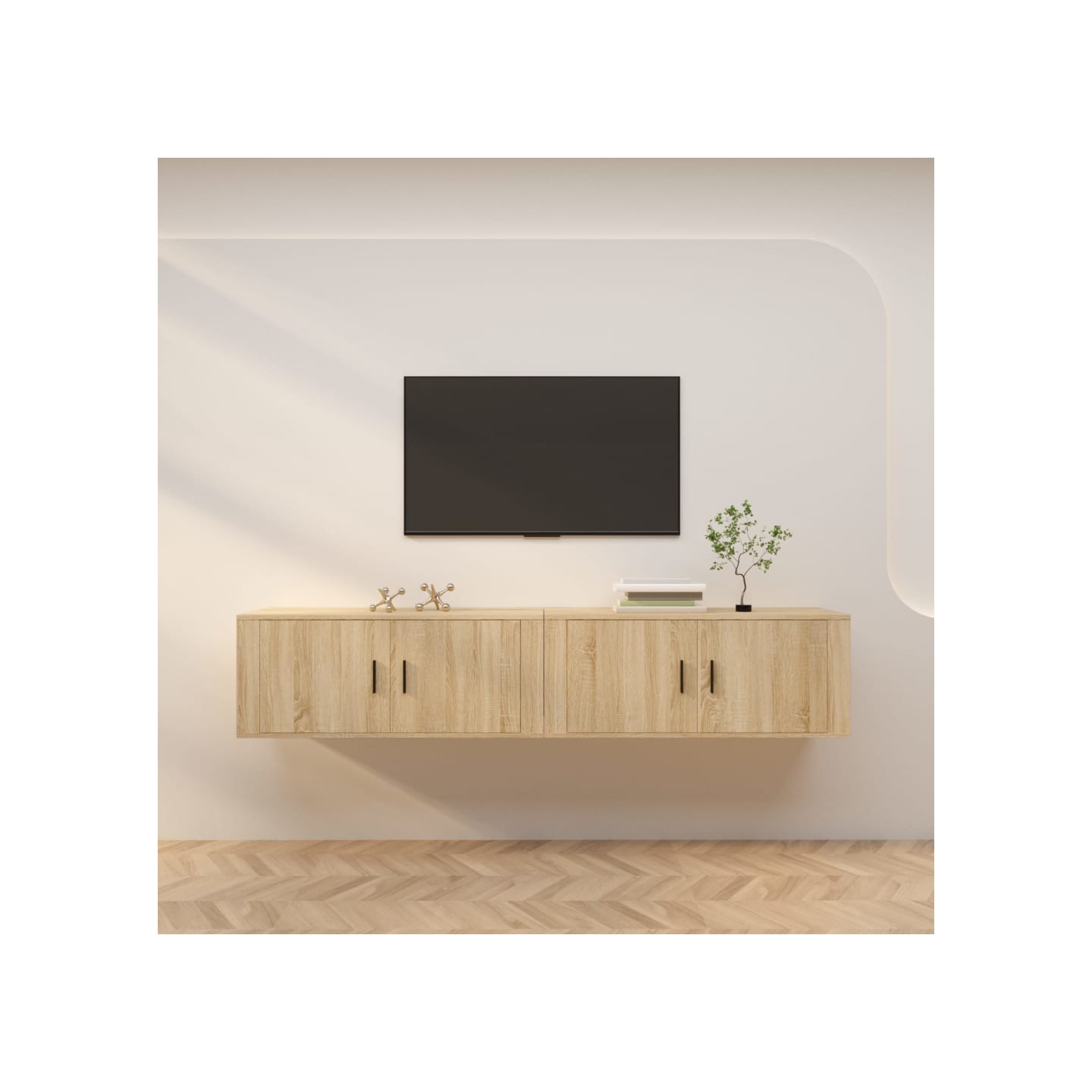 Meubles TV muraux 2 pcs chêne sonoma 100x34,5x40 cm