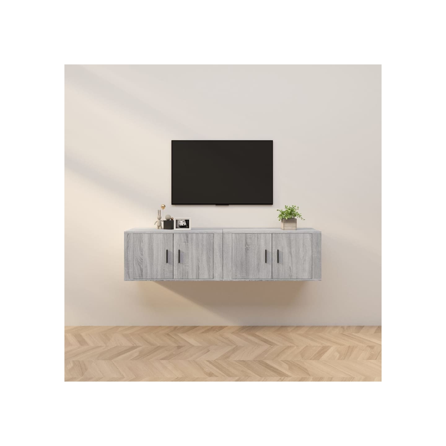 Meubles TV muraux 2 pcs sonoma gris 80x34,5x40 cm
