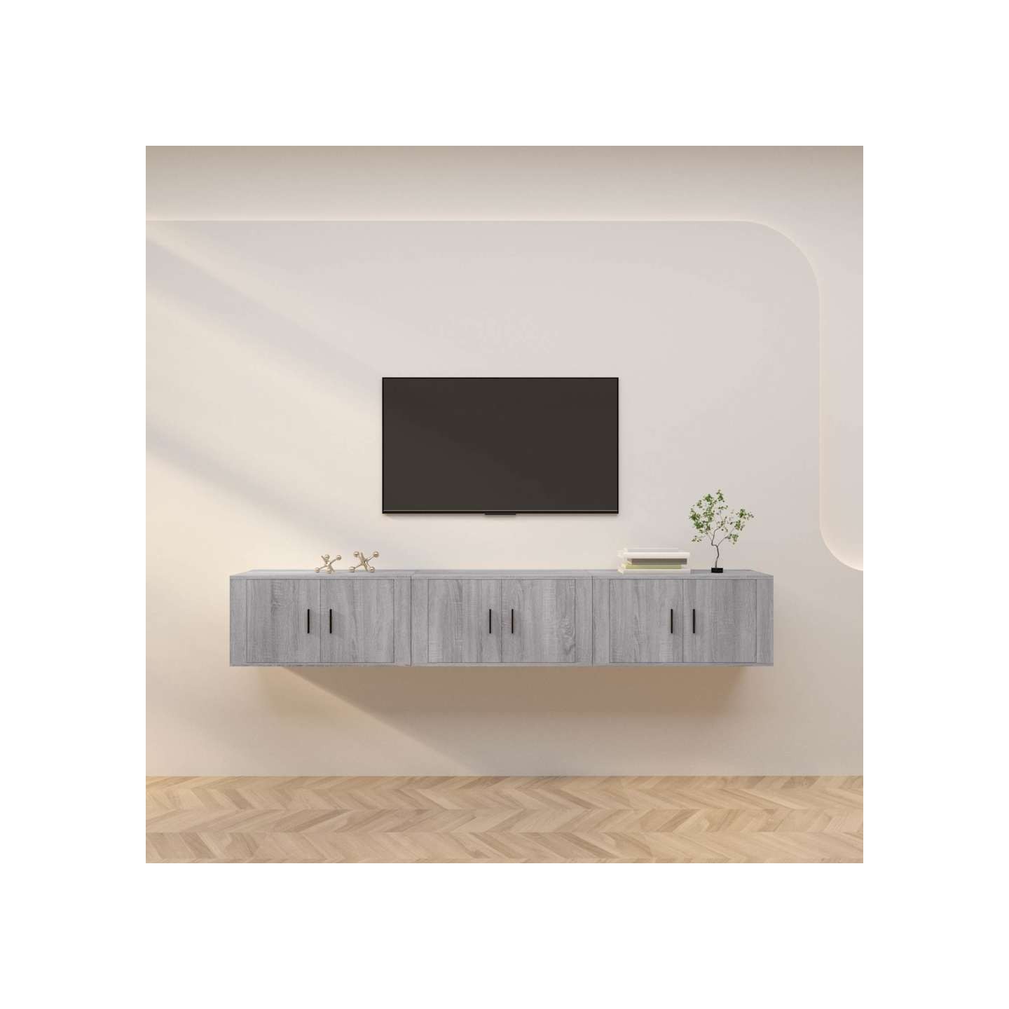 Meubles TV muraux 3 pcs sonoma gris 80x34,5x40 cm