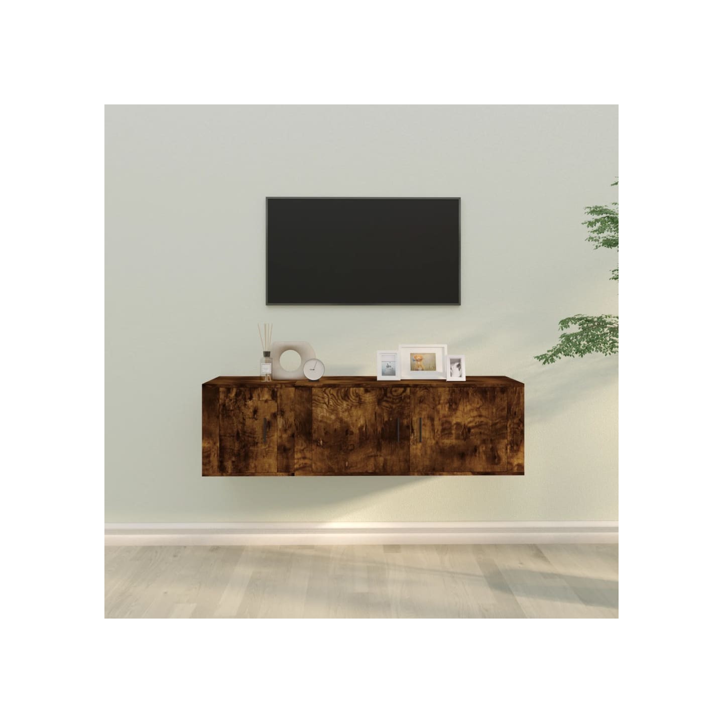 Ensemble de meubles TV 2 pcs Chêne fumé Bois d'ingénierie