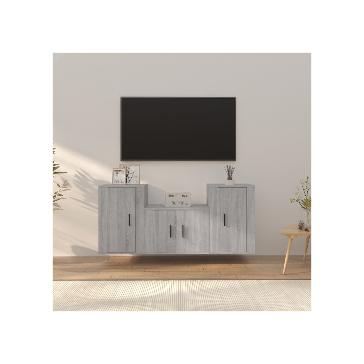 Ensemble de meubles TV 3 pcs Sonoma gris Bois d'ingénierie