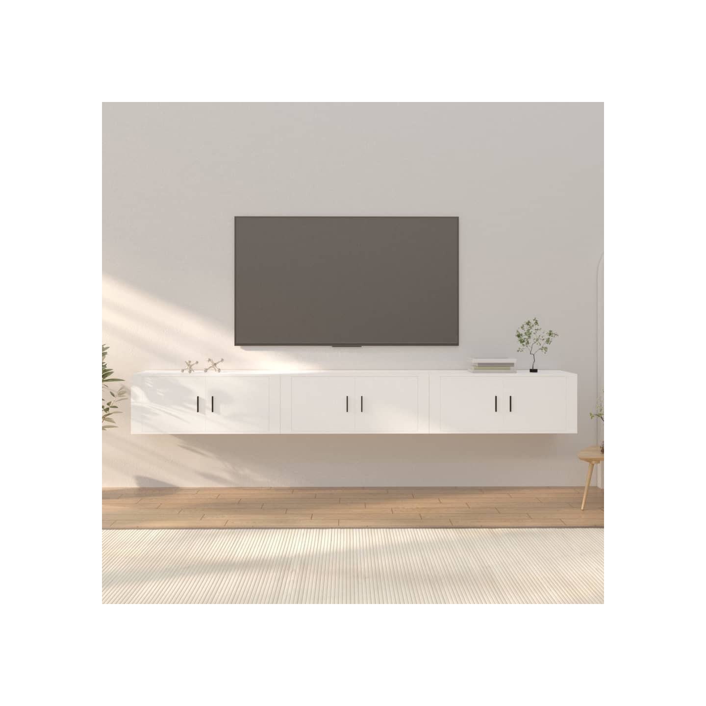 Meubles TV muraux 3 pcs blanc 100x34,5x40 cm