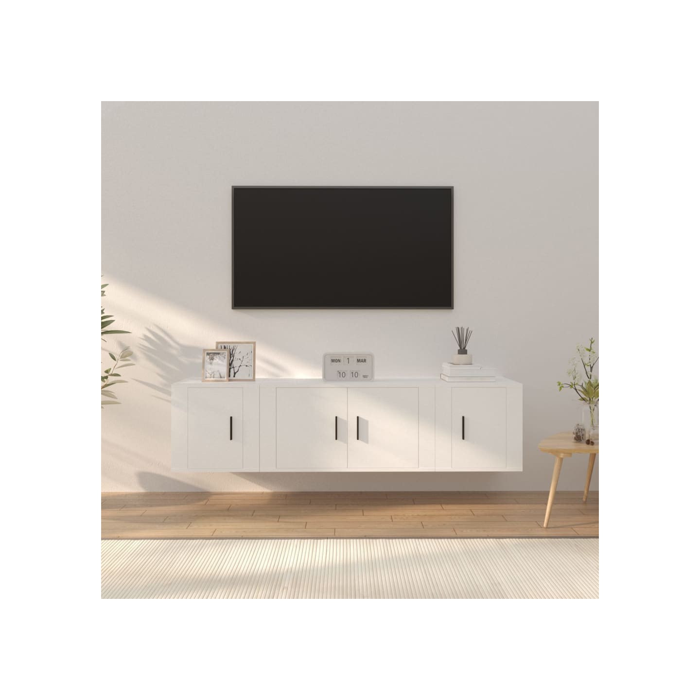 Ensemble de meubles TV 3 pcs Blanc Bois d'ingénierie