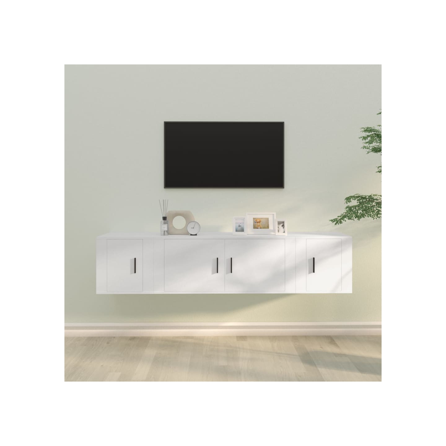 Ensemble de meubles TV 3 pcs Blanc Bois d'ingénierie