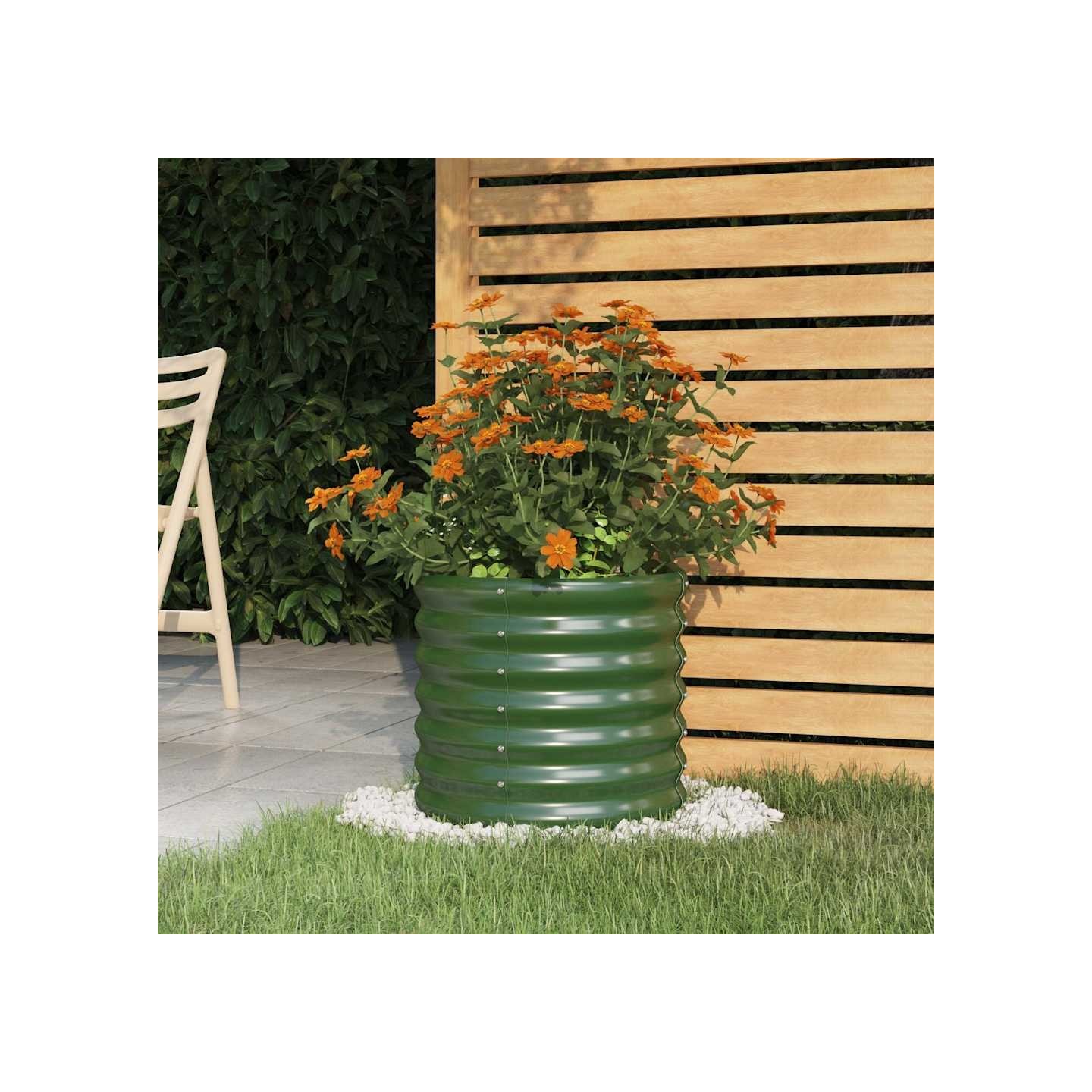 Jardinière de jardin Acier galvanisé 40x40x36 cm Vert