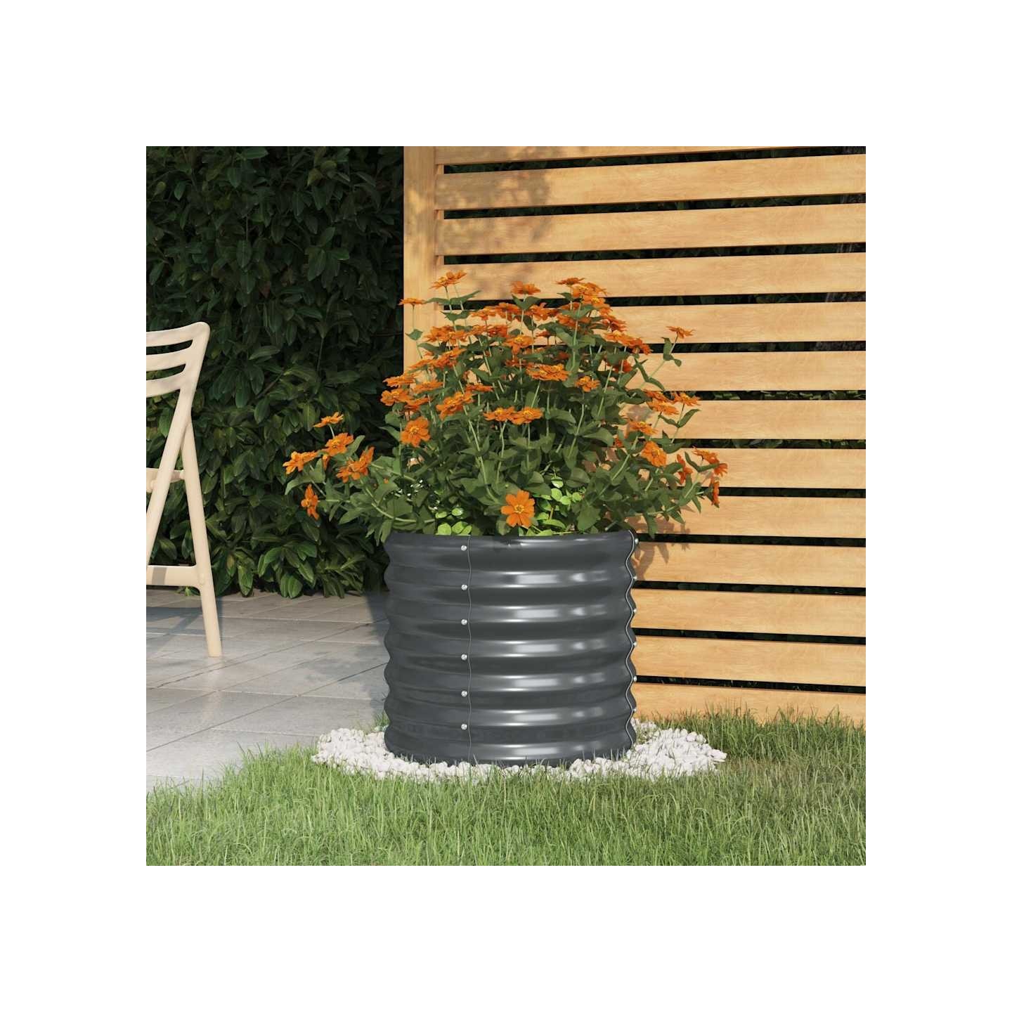 Jardinière Acier galvanisé 40x40x36 cm Anthracite
