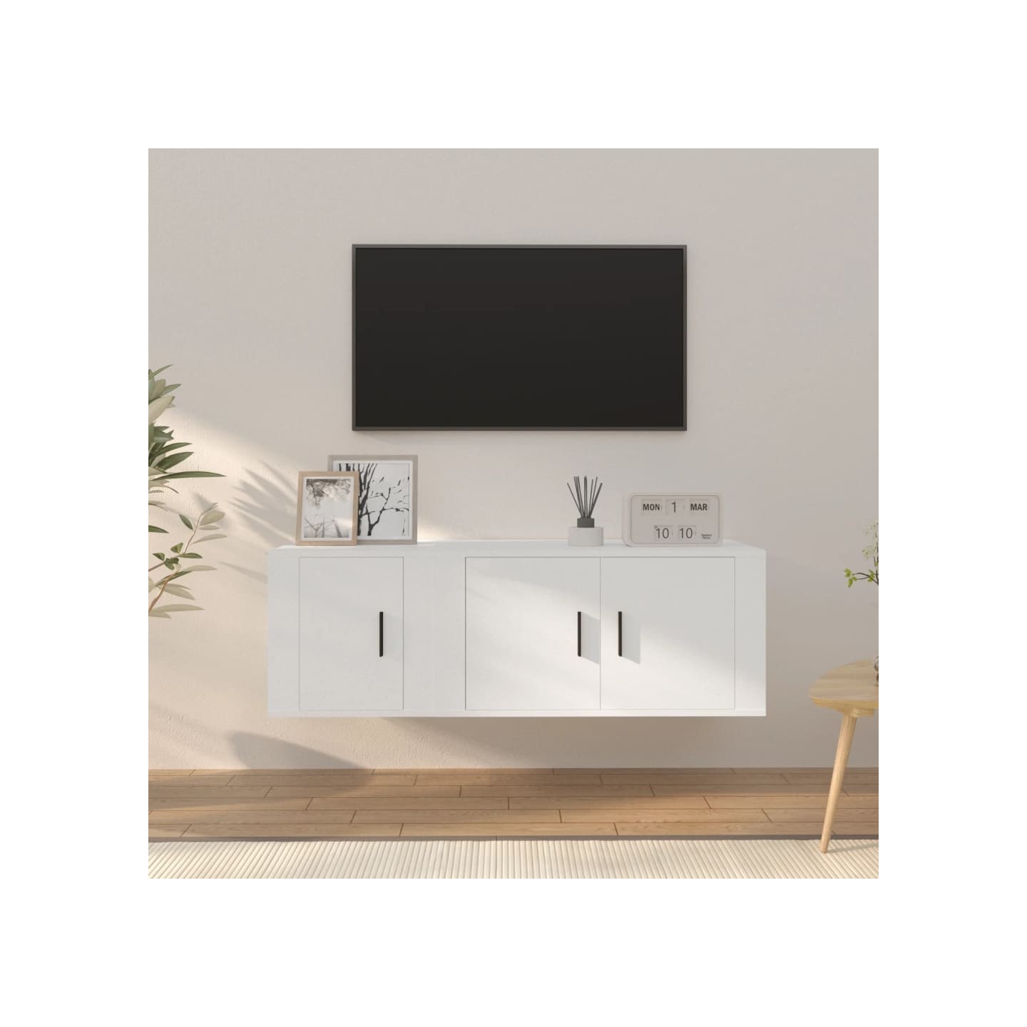 Ensemble de meubles TV 2 pcs Blanc Bois d'ingénierie