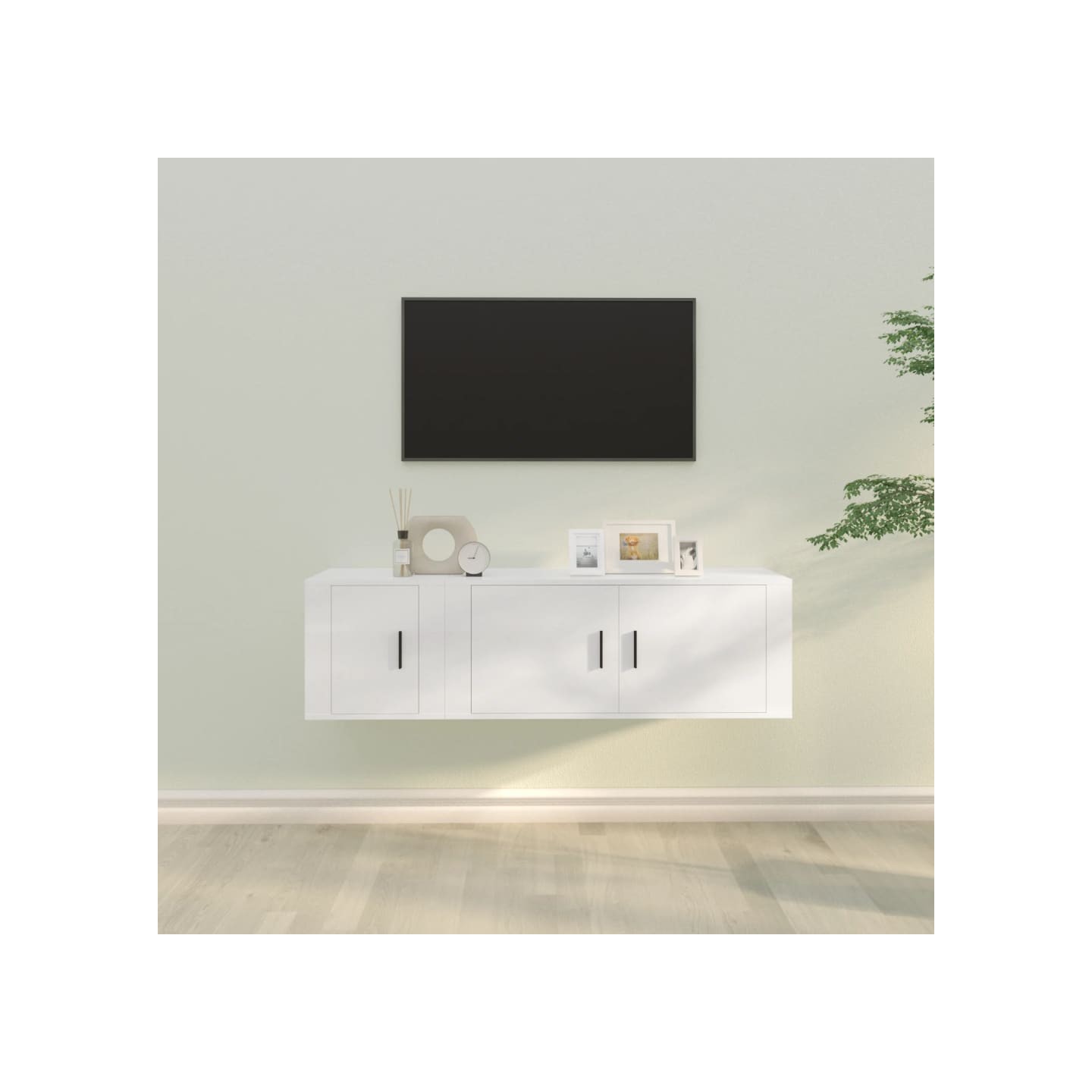 Ensemble de meubles TV 2 pcs Blanc Bois d'ingénierie