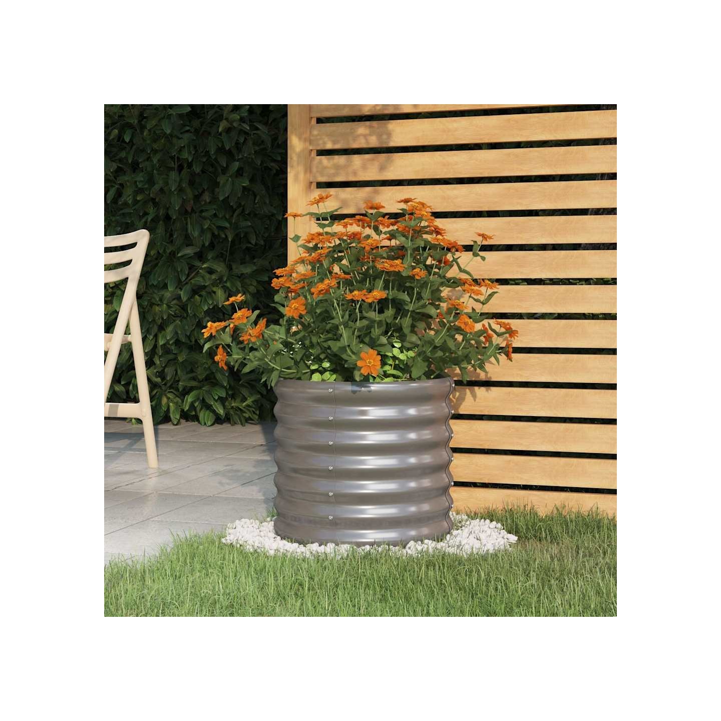 Jardinière de jardin Acier galvanisé 40x40x36 cm Gris