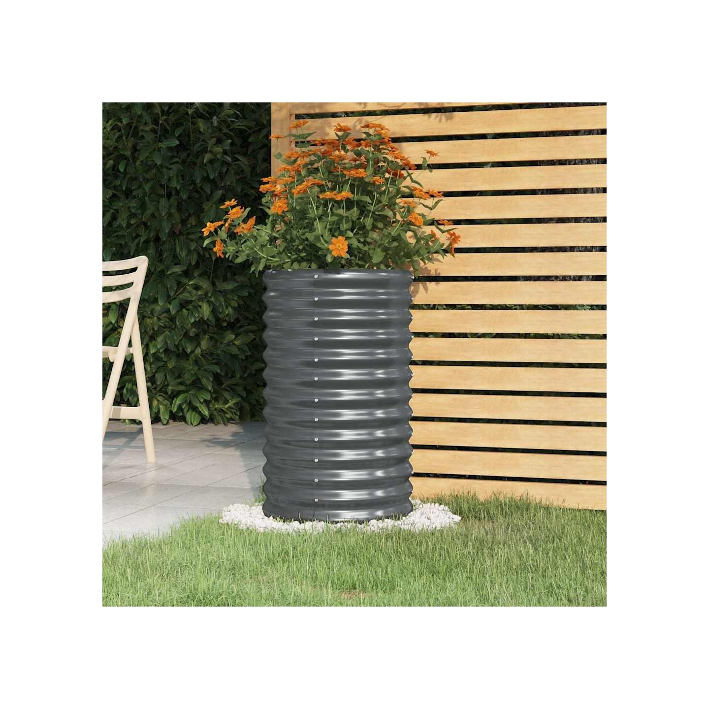 Jardinière Acier galvanisé 40x40x68 cm Anthracite