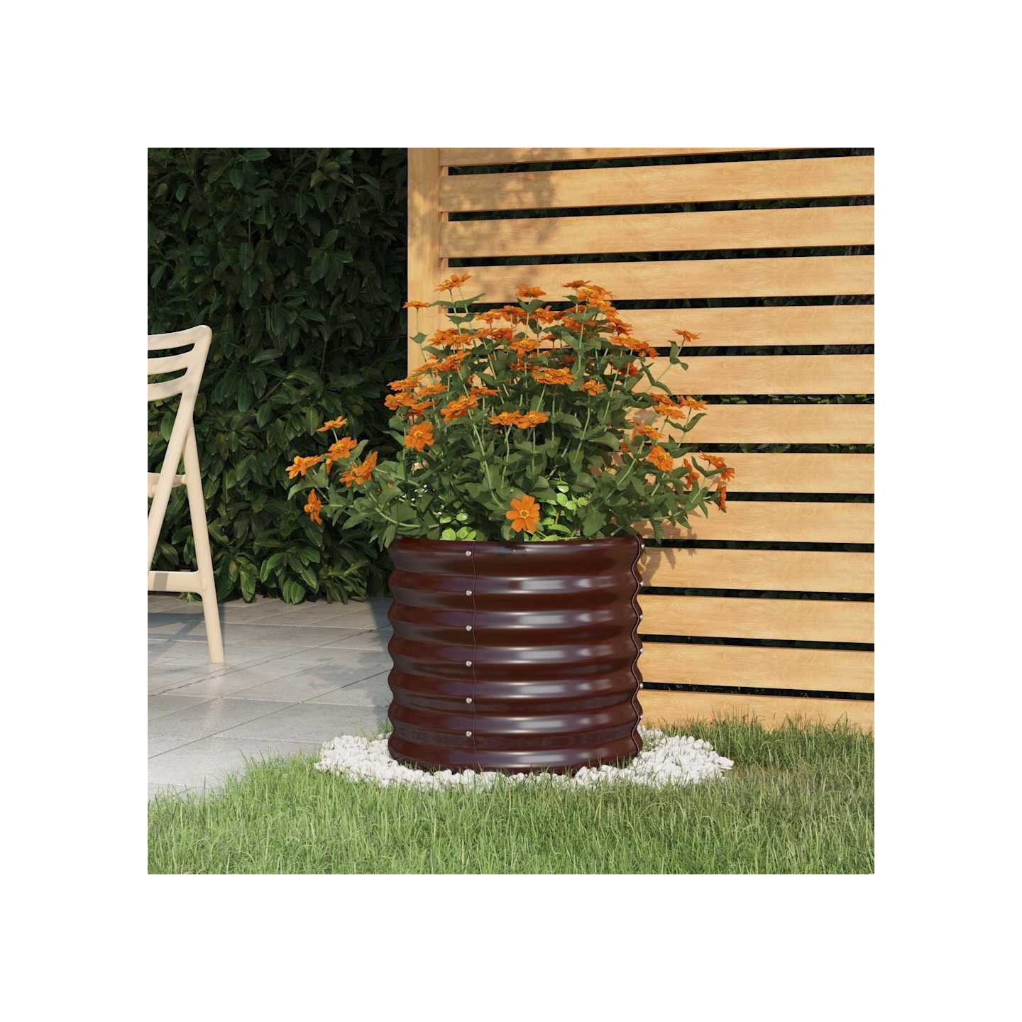 Jardinière de jardin Acier galvanisé 40x40x36 cm Marron