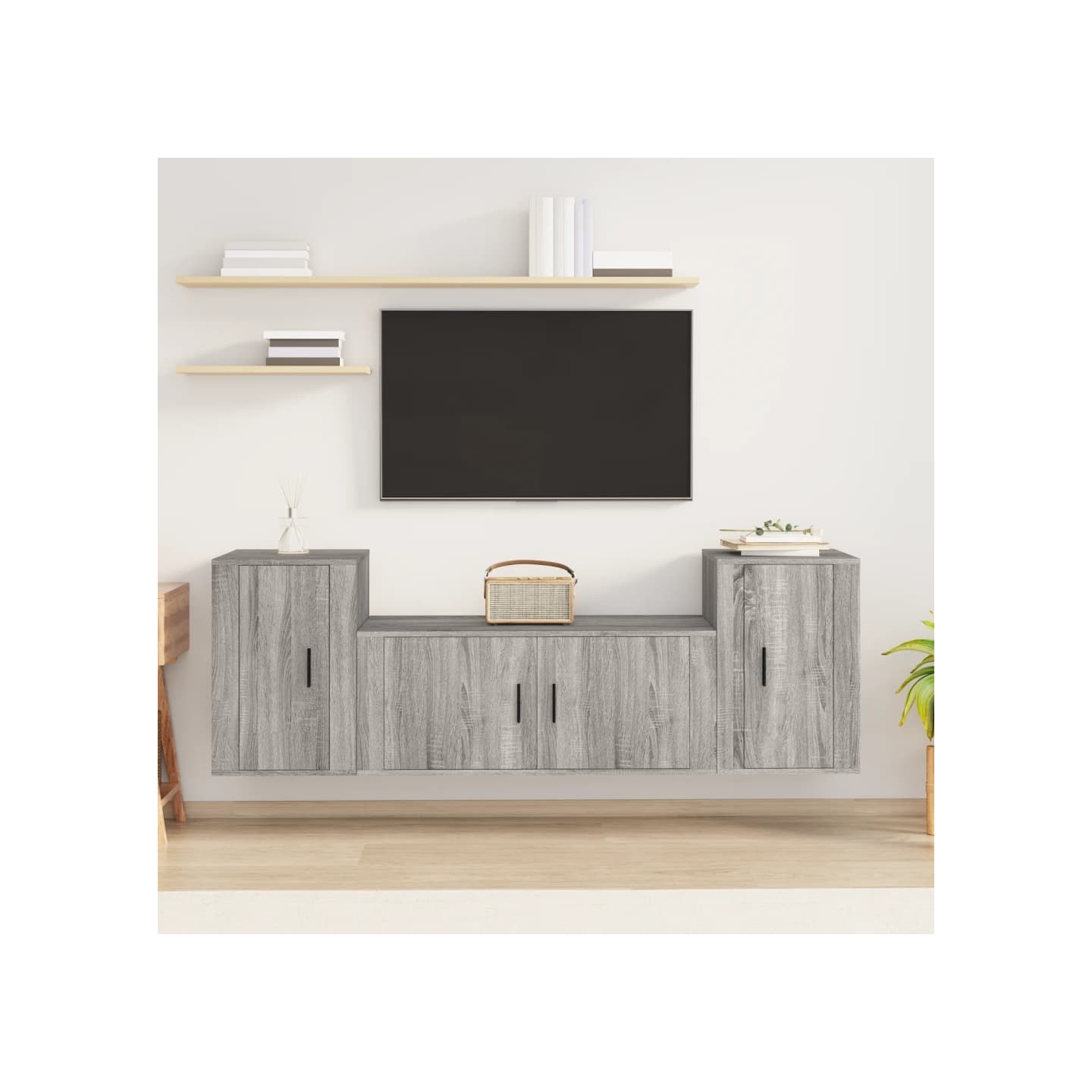 Ensemble de meubles TV 3 pcs Sonoma gris Bois d'ingénierie
