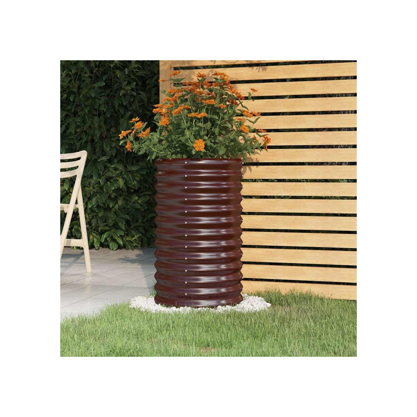 Jardinière de jardin Acier galvanisé 40x40x68 cm Marron