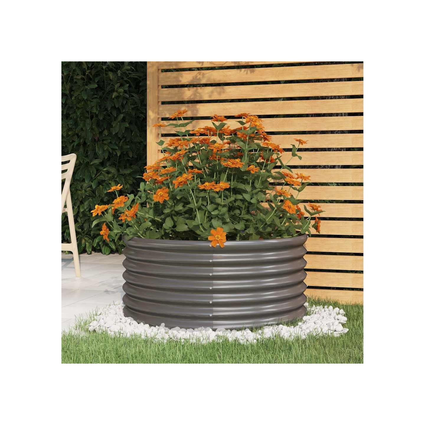 Jardinière de jardin Acier galvanisé 80x80x36 cm Gris