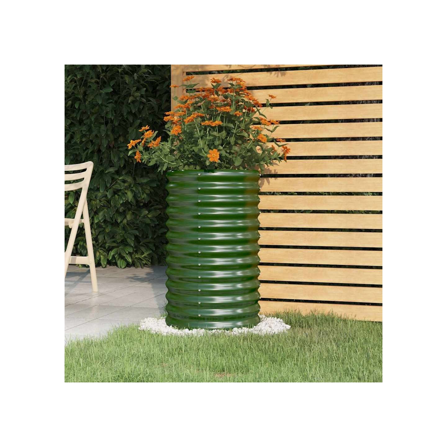Jardinière de jardin Acier galvanisé 40x40x68 cm Vert