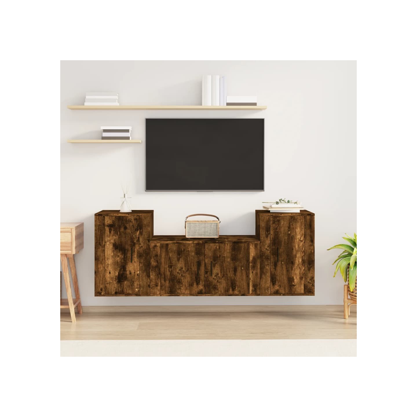 Ensemble de meubles TV 3 pcs Chêne fumé Bois d'ingénierie