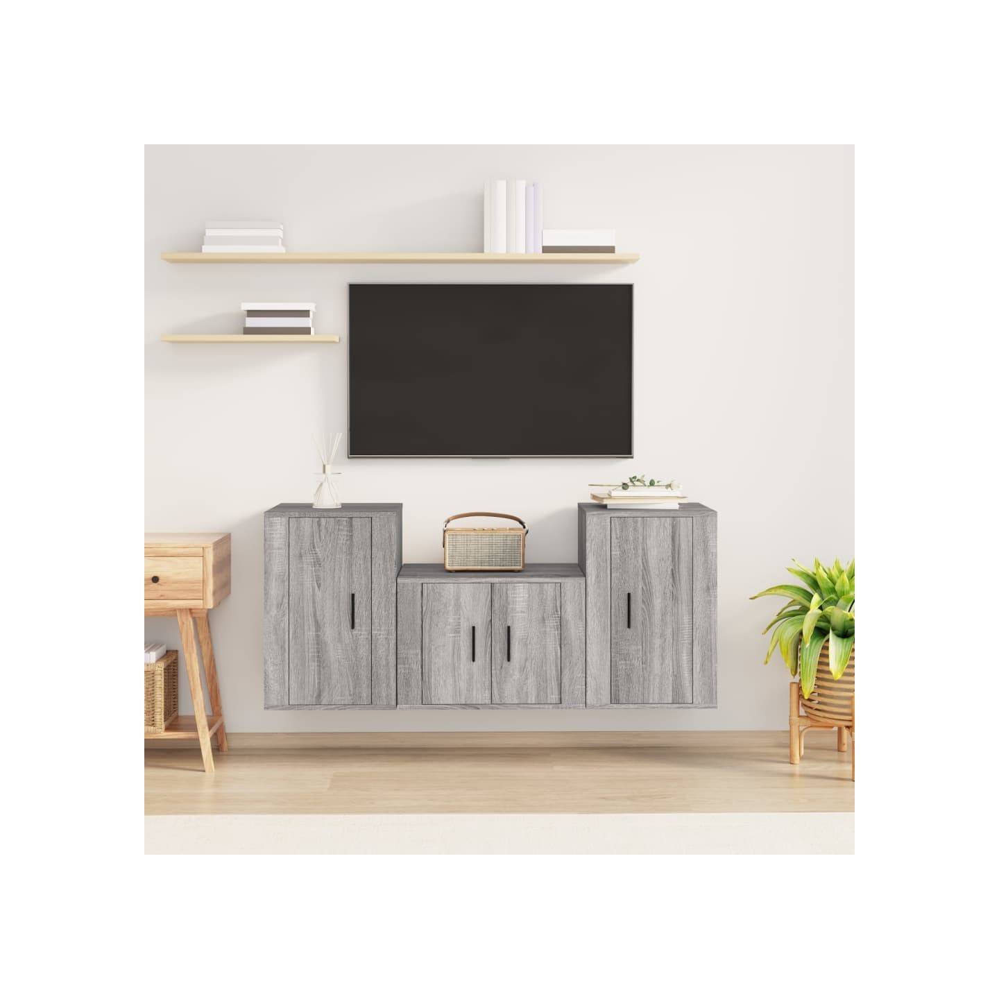 Ensemble de meubles TV 3 pcs Sonoma gris Bois d'ingénierie