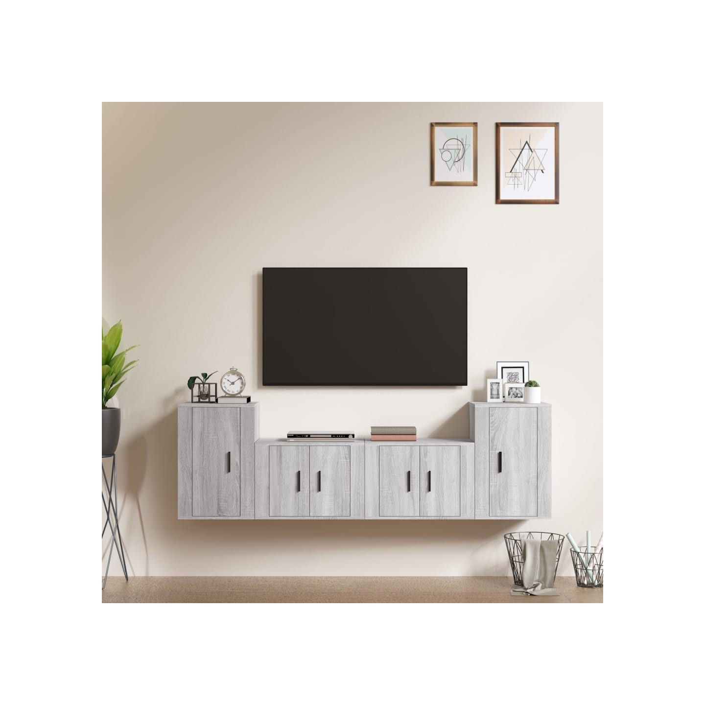 Ensemble de meubles TV 4 pcs Sonoma gris Bois d'ingénierie