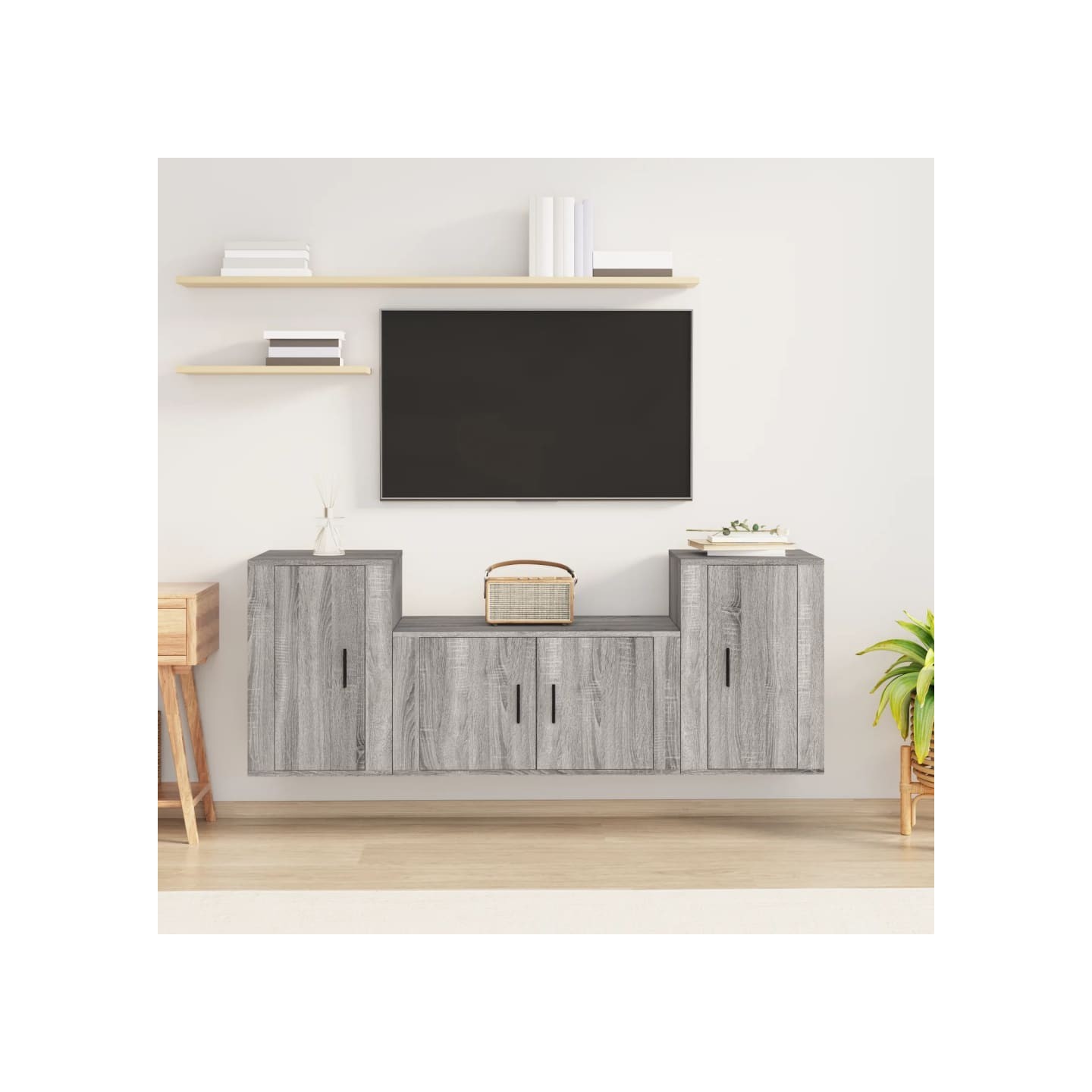 Ensemble de meubles TV 3 pcs Sonoma gris Bois d'ingénierie