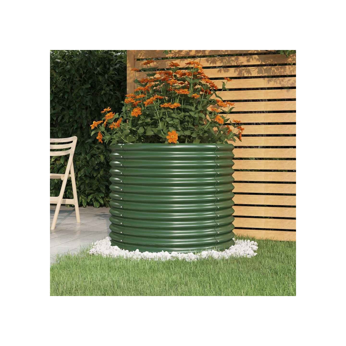 Jardinière de jardin Acier galvanisé 80x80x68 cm Vert