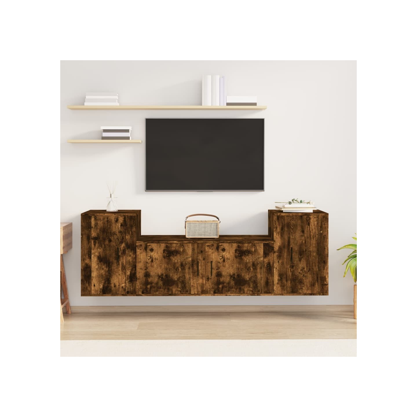 Ensemble de meubles TV 3 pcs Chêne fumé Bois d'ingénierie