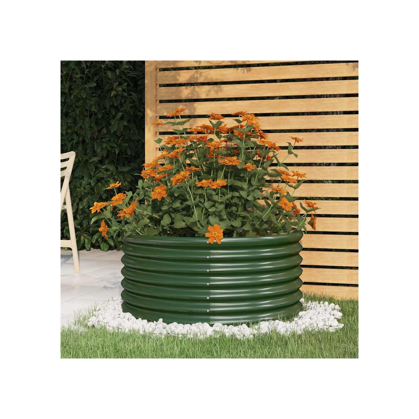 Jardinière de jardin Acier galvanisé 80x80x36 cm Vert