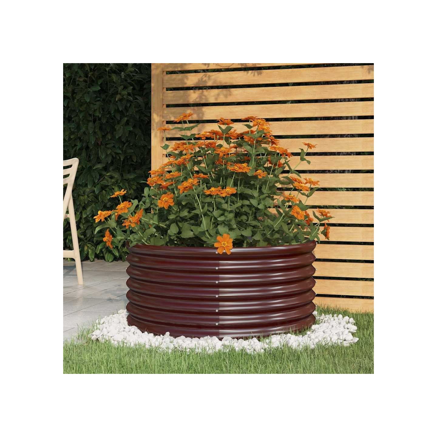 Jardinière de jardin Acier galvanisé 80x80x36 cm Marron