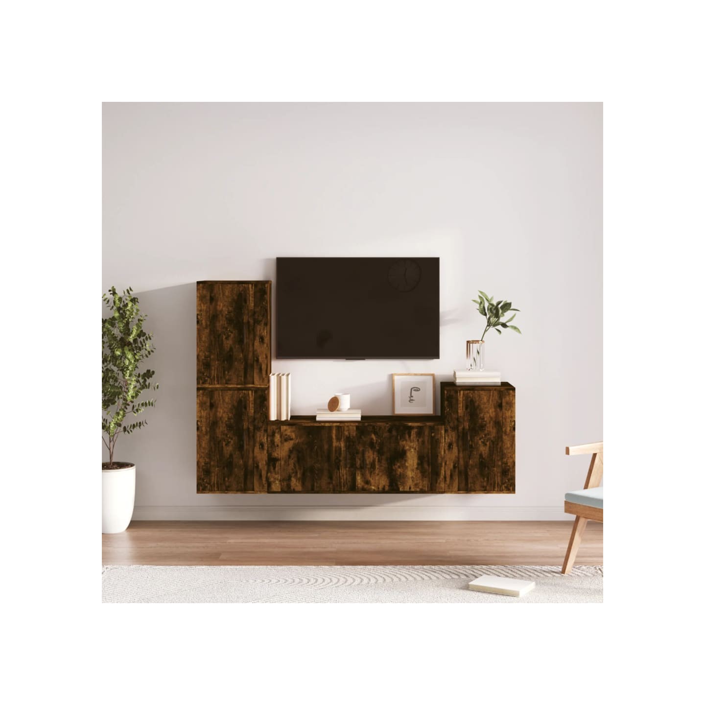 Ensemble de meubles TV 4 pcs Chêne fumé Bois d'ingénierie