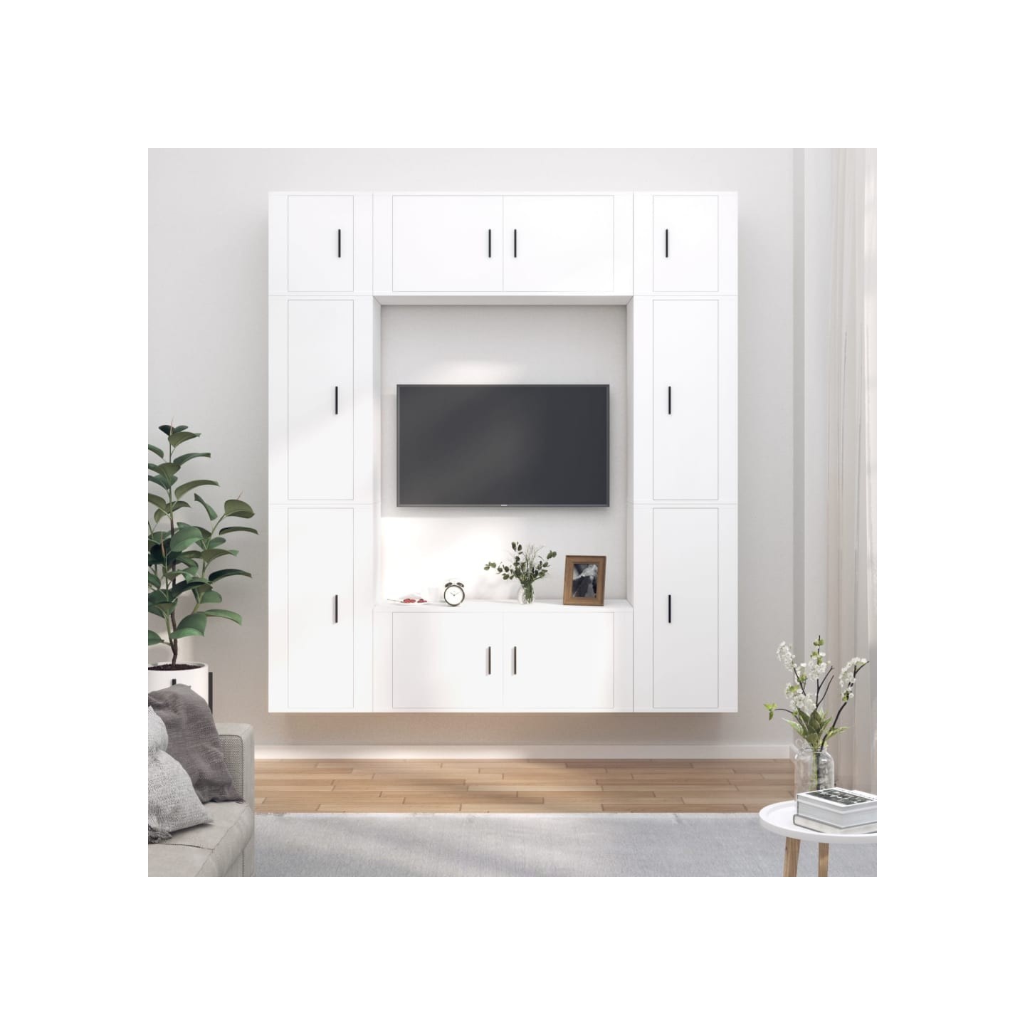 Ensemble de meubles TV 8 pcs Blanc Bois d'ingénierie