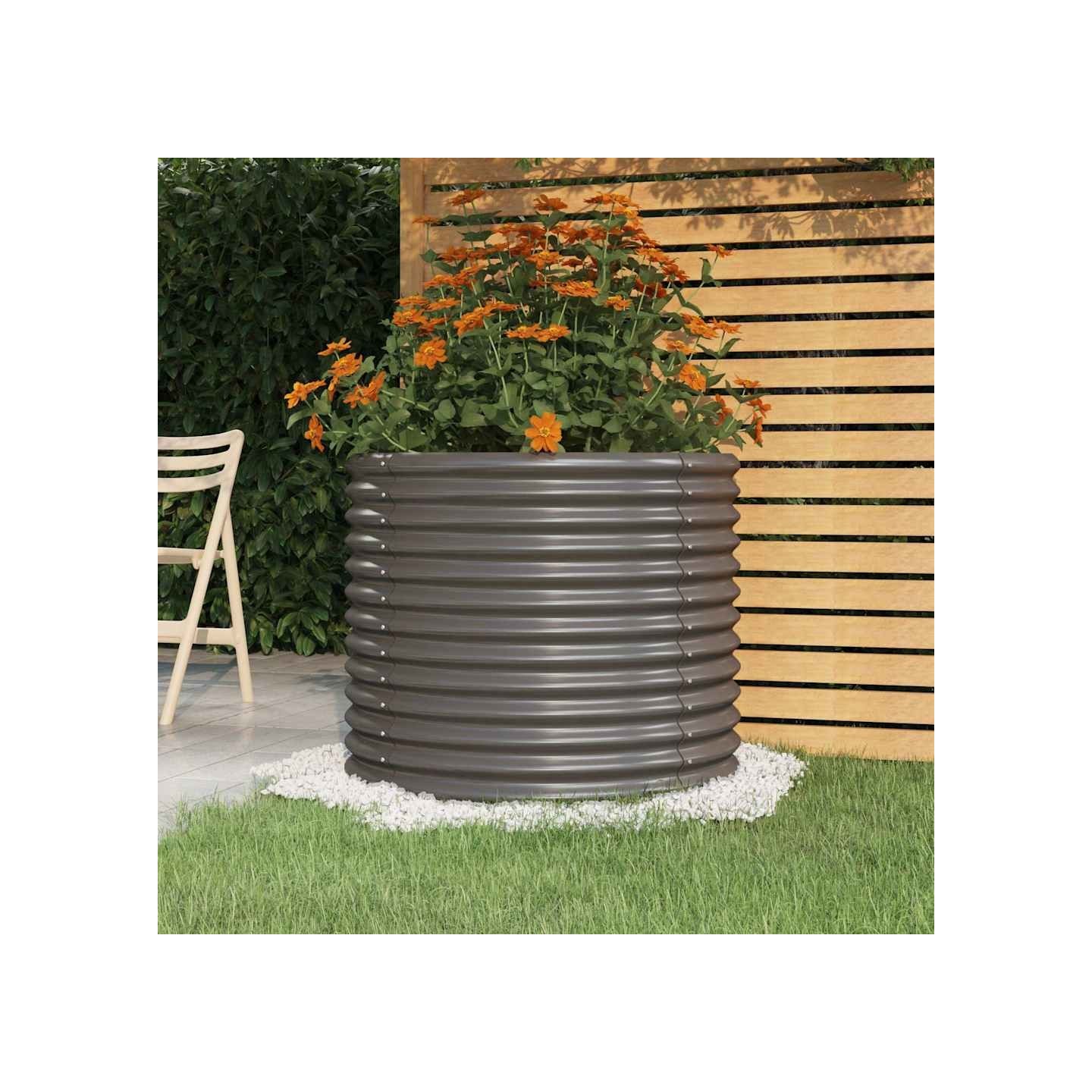 Jardinière de jardin Acier galvanisé 80x80x68 cm Gris