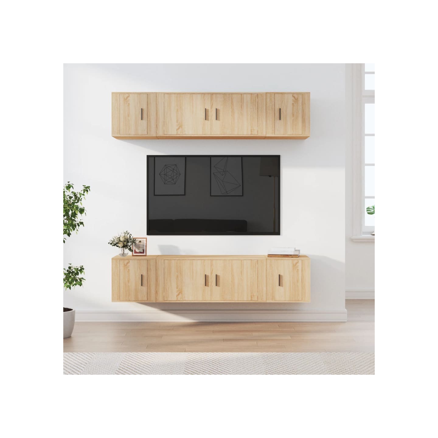 Ensemble de meubles TV 6 pcs Chêne sonoma Bois d'ingénierie