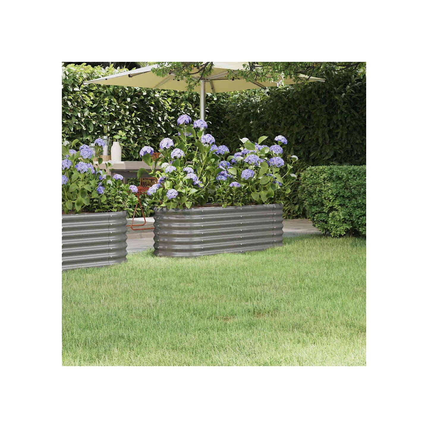 Lit surélevé de jardin Acier galvanisé 114x40x36 cm gris