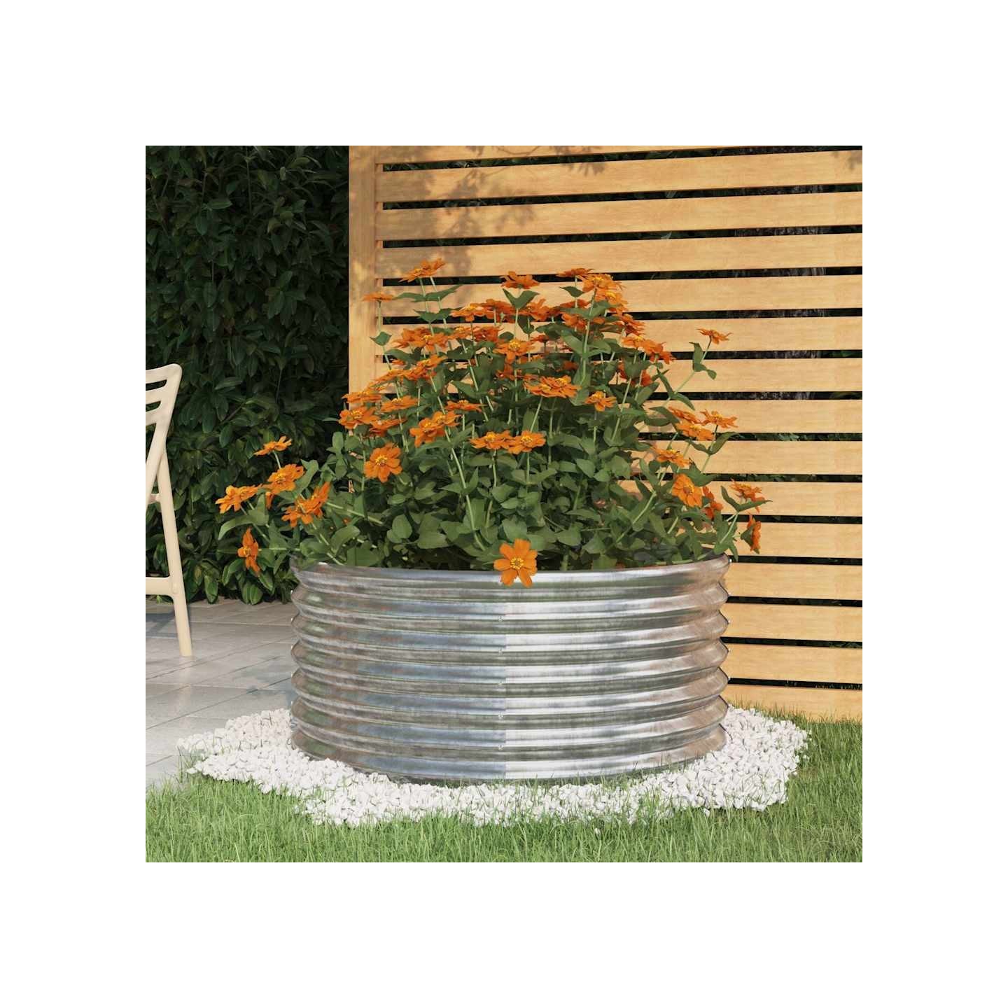 Jardinière de jardin Acier galvanisé 80x80x36 cm Argenté