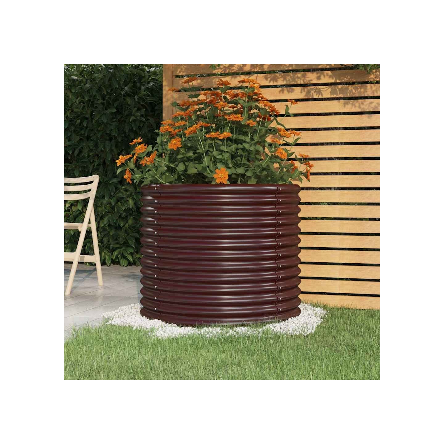 Jardinière de jardin Acier galvanisé 80x80x68 cm Marron