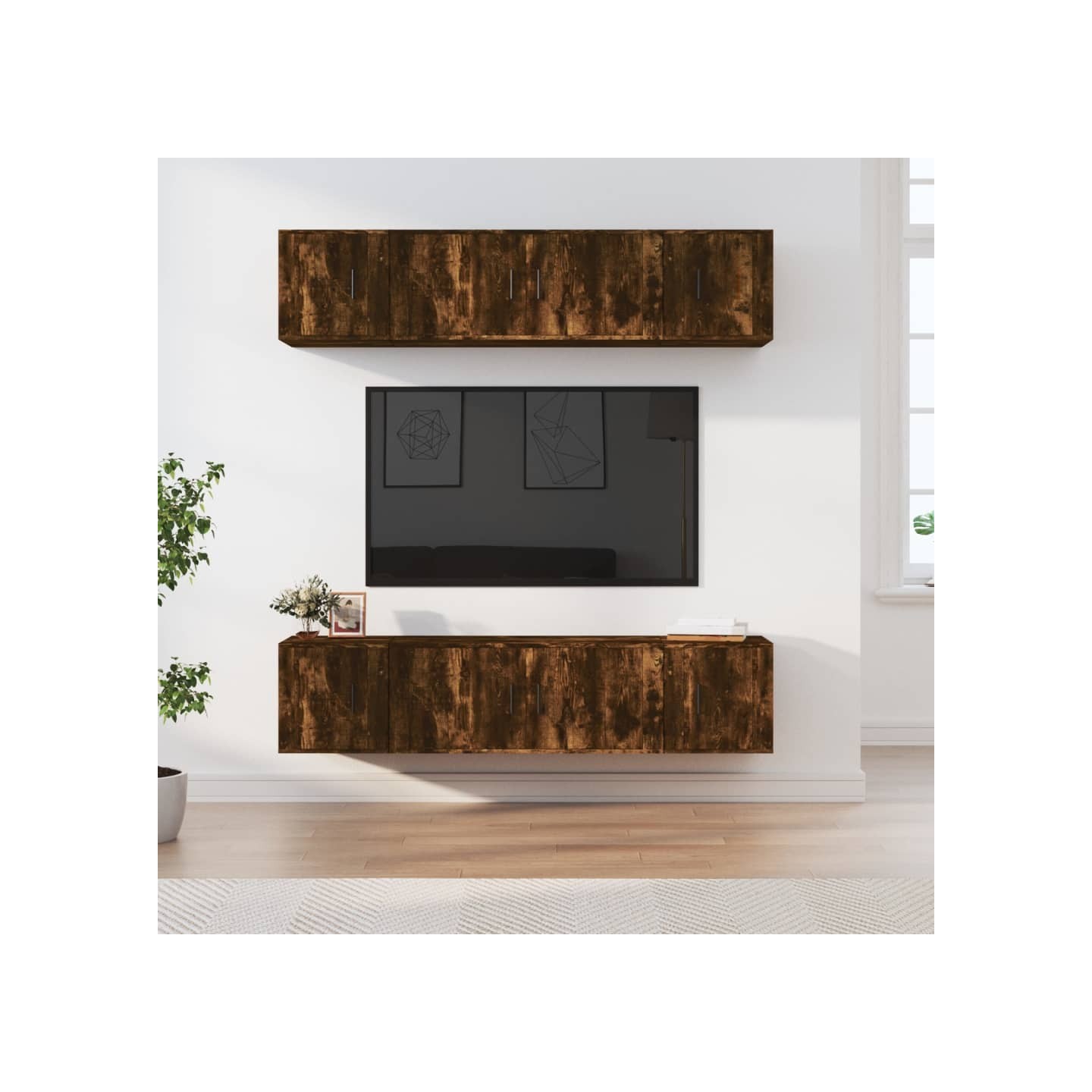 Ensemble de meubles TV 6 pcs Chêne fumé Bois d'ingénierie