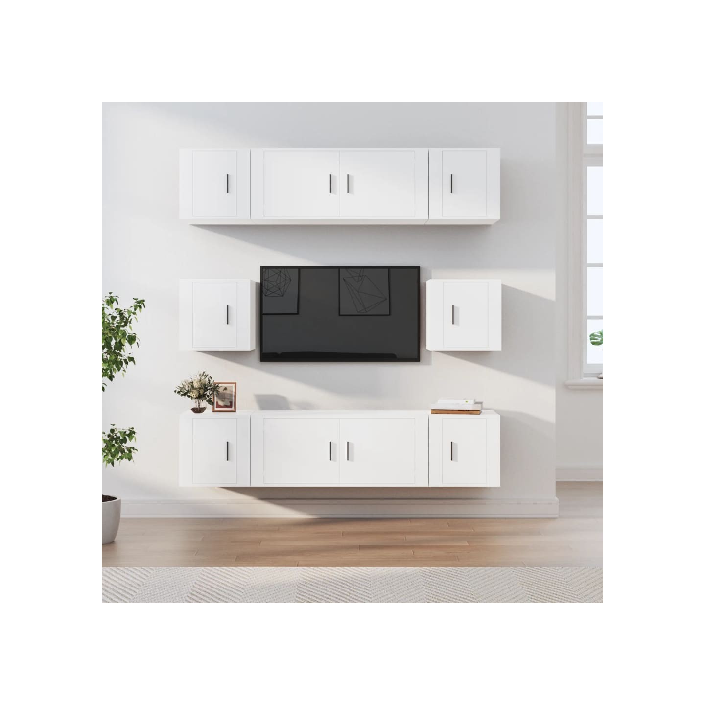 Ensemble de meubles TV 8 pcs Blanc Bois d'ingénierie