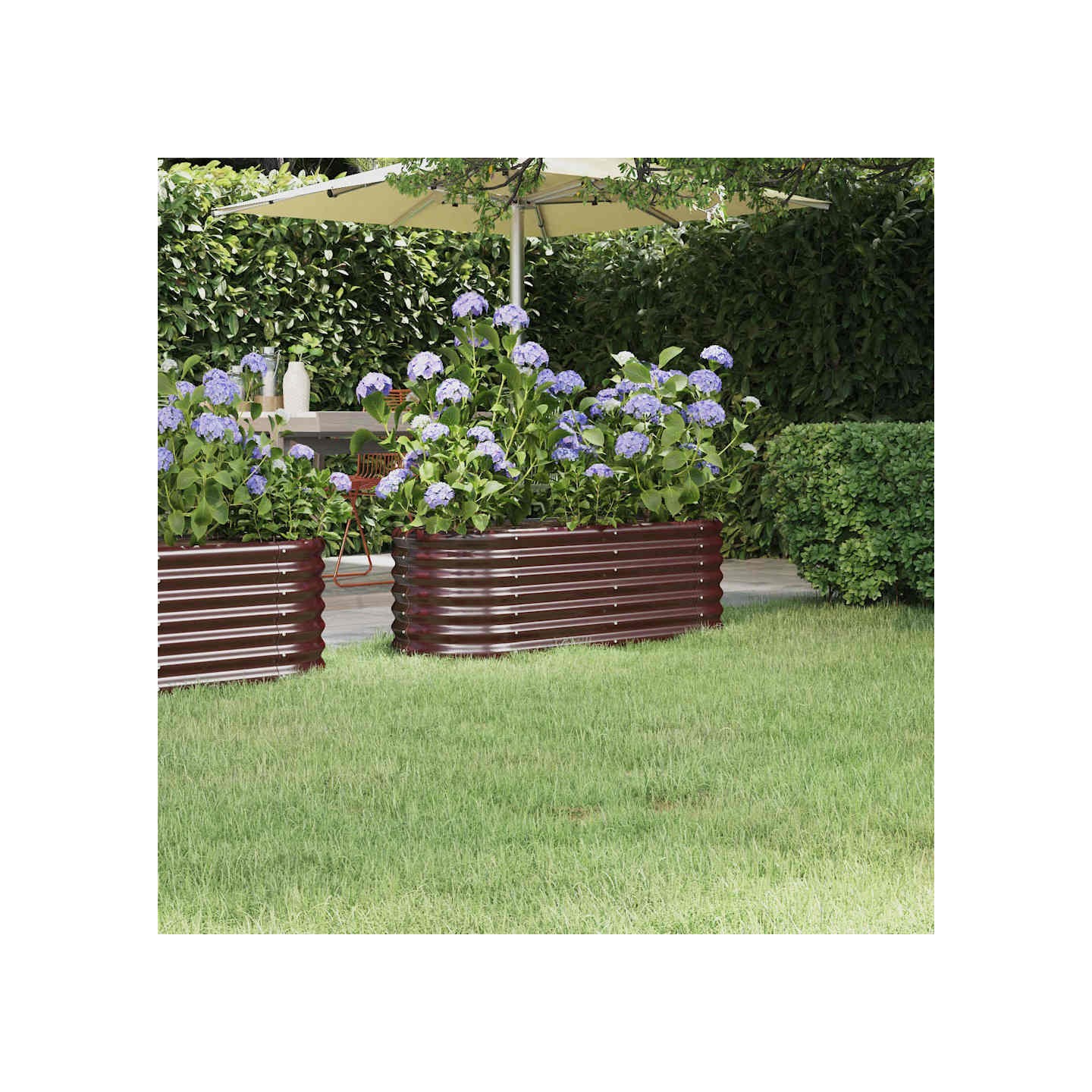Lit surélevé de jardin Acier galvanisé marron